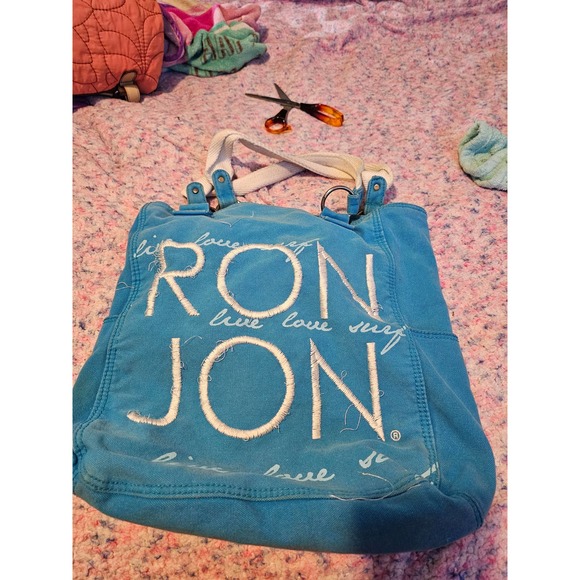 Ron Jon blue canvas tote bag - Picture 1 of 3